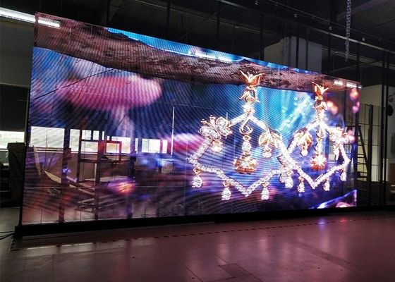Εμπορική διαφανής επίδειξη κουρτινών των οδηγήσεων HD SMD P3.91