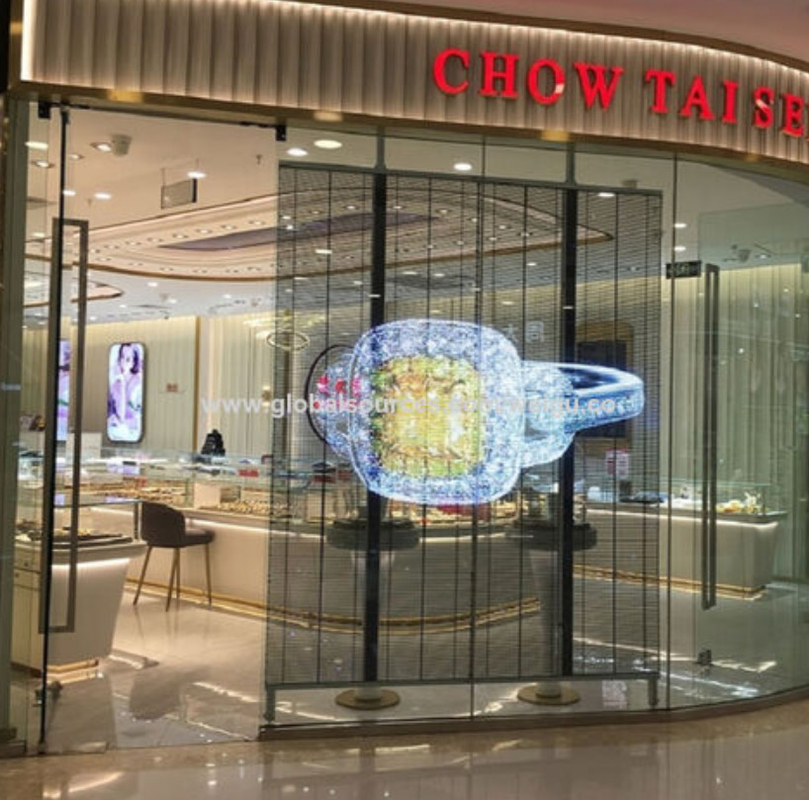 Διαφανής οθόνη LED υψηλής φωτεινότητας Pixel 10 για καθαρή εξωτερική οθόνη με ευελιξία διαπερατότητα 90%