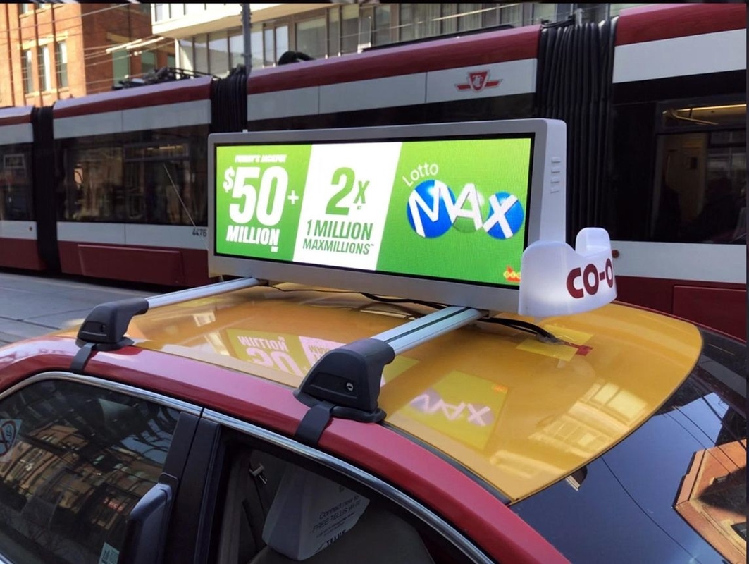 Εξωτερική οθόνη LED 12-36V για διαφήμιση υψηλής φωτεινότητας σε ταξί